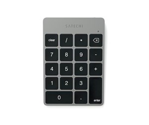 Tastatur - Satechi Aluminum Slim Rechargeable Bluetooth Keypad - Numpad - Grå - ST-SALKPM