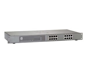 Switch/splitter - LevelOne FEP-1612W380 - switch - 16 porte - monterbar på stativ - FEP-1612W380