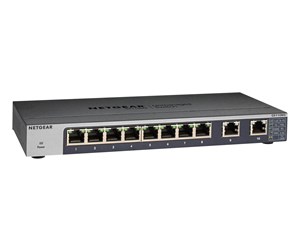 Switch/splitter - Netgear GS110MX 8-Port Gigabit Ethernet Unmanaged Switch with 2-Port 5-Speed 10-Gigabit/Multi-Gigabit - GS110MX-100PES