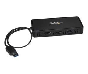 Dokkingstasjon - StarTech.com USB to Dual DisplayPort Mini Docking Station - Dual 4K 60Hz - GbE - USB 3.0 - dockingstation - USBA2DPGB