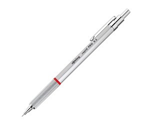 Skrive- & Tegneverktøy - Rotring Rapid Pro Retractable Ballpoint Technical Drawing Pen | Medium Point | Blue Ink | Silver Full-Metal Body - 1904291