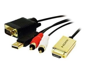 Diverse kabel - LogiLink HDMI TIL VGA MED AUDIO KABEL 2M SORT - CV0052