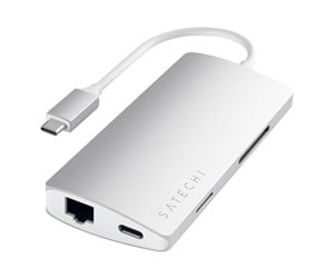 Dokkingstasjon - Satechi Aluminum Multi-Port Adapter V2 Dock - Silver - ST-TCMA2S