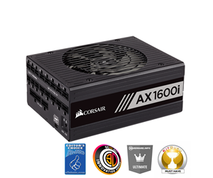 Strømforsyning (PSU) - Corsair AX1600i Strømforsyning (PSU) - 1600 Watt - 140 mm - ATX 2.31 - 80 Plus Titanium sertifisert - CP-9020087-EU