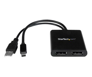 Videosplitter - StarTech.com Mini DisplayPort to DP Multi Monitor Splitter - 2-Port MST Hub - videosplitter - 2 porte - MSTMDP122DP