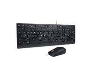 Tastatur - Lenovo Essential Wired Combo - tastatur og mus-sæt - UK-engelsk - Tastatur & Mussett - Svart - 4X30L79921