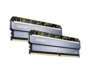 RAM - G.Skill Sniper X DDR4-3000 - 32GB - CL16 - Dual Channel (2 pcs) - Intel XMP - Sølv - F4-3000C16D-32GSXKB