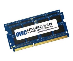 RAM - OWC Other World Computing - DDR3 - 8 GB: 2 x 4 GB - SO DIMM 204-PIN - OWC1333DDR3S08S