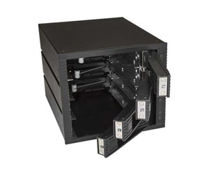 Harddisk - Tilbehør - StarTech.com 4-Bay 3.5" SATA/SAS Mobile Rack for 3 5.25" Bays - Trayless - lagrings mobil rack - HSB43SATSASB