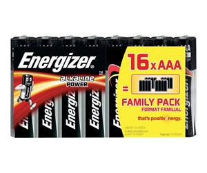 Batteri - Energizer batteri - AAA type - Alkalisk x 16 - E300171700