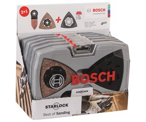 Slipemaskin - Bosch Starlock Best of Sanding, sett, 6 deler AVZ 93 G; AVZ 90 RT6; AVZ 32 RT4; Wood & Paint-sandpapir (3x) - 2608664133