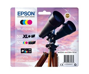 Printertilbehør blekk/toner - Epson 502/502XL Multipack - 4 pakker - sort gul cyan magenta - original - blækpatron - Blekkpatron Blå - C13T02W94010