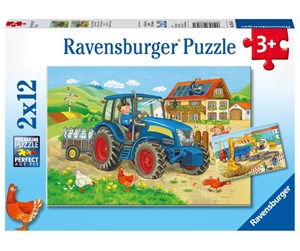 Puslespill - Ravensburger Hard At Work 2x12p - 76161