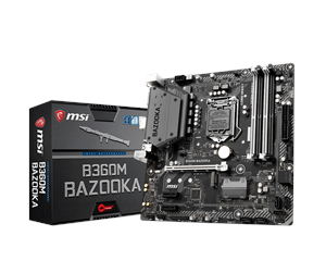 Hovedkort - MSI B360M BAZOOKA Hovedkort - Intel B360 - Intel LGA1151 socket - DDR4 RAM - Micro-ATX - B360M BAZOOKA