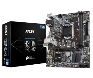 Hovedkort - MSI H310M PRO-M2 Hovedkort - Intel H310 - Intel LGA1151 socket - DDR4 RAM - Micro-ATX - H310M PRO-M2