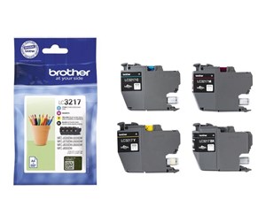 Printertilbehør blekk/toner - Brother LC 3217 Value 4-Pack Ink Black/Yellow/Cyan/Magenta - Blekkpatron 4 farger - LC3217VAL