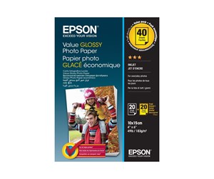 Papir, Fotopapir & Etiketter - Epson Value Photo Paper Glossy - fotopapir - 20 ark - C13S400044