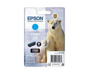 Printertilbehør blekk/toner - Epson 26 - cyan - original - blækpatron - Blekkpatron Blå - C13T26124022