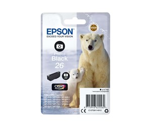 Printertilbehør blekk/toner - Epson 26 - foto-sort - original - blækpatron - Blekkpatron Foto-sort - C13T26114022