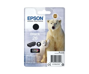 Printertilbehør blekk/toner - Epson 26 - sort - original - blækpatron - Blekkpatron Svart - C13T26014022