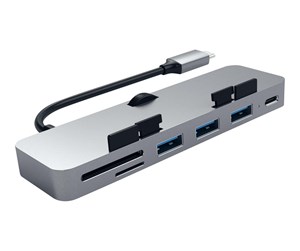 USB-hub - Satechi Aluminum Type-C Clamp Hub Pro - hub - 4 porte USB-hub - 4 porter - Grå - ST-TCIMHM