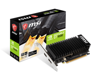 Grafikkort - MSI GeForce GT 1030 Silent Low Profile OC - 2GB DDR4 SDRAM - Grafikkort - GT 1030 2GHD4 LP OC