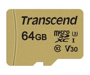 Minnekort - Transcend 500S microSDXC UHS-3 - 64GB - TS64GUSD500S