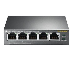 Switch/splitter - TP-Link TL-SG1005P 5-Port Gigabit Desktop Switch with 4-Port PoE (56W) - TL-SG1005P