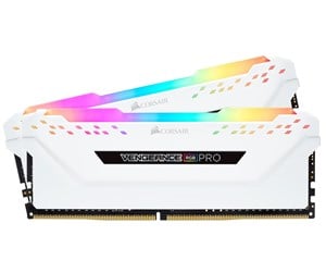 RAM - Corsair Vengeance RGB PRO DDR4-3200 - 16GB - CL16 - Dual Channel (2 pcs) - Intel XMP - Hvit med RGB - CMW16GX4M2C3200C16W