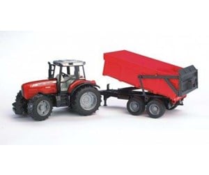 Leketøysbil - Bruder Massey Ferguson 7480 with tipping trailer - 02045