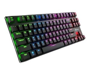 Tastatur - Sharkoon PureWriter TKL RGB - Kailh Red - UK - Gamingtastatur - Uten numpad - Engelsk - Storbritannia - Svart - 4044951021505