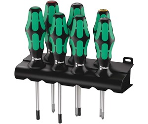 Håndverktøy - Wera 335/350/367/7 rack screwdriver set kraftform plus lasertip a - 5320540001