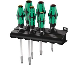 Verktøy - Wera 334 SK/6 Rack Schraubendrehersatz Kraftform Plus L - 5007680001