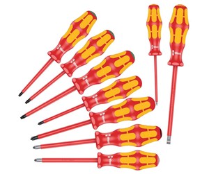 Håndverktøy - Wera 160 i/162 i/167 i/9 screwdriver set kraftform plus series 100 9 pieces - 05133355001