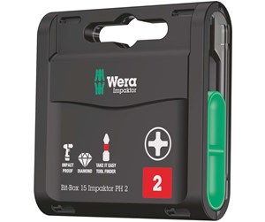 Bormaskin & Bits - Wera Bit-Box 15 Impaktor PH - 5057752001