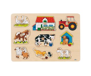 Treleker - Goki Wooden Bubble Puzzle Farm - 57908