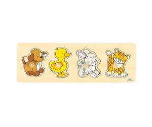 Treleker - Goki Wooden Bubble Puzzle Dog Duck Rabbit Cat - 57866