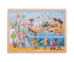 Puslespill - Goki Wooden Puzzle Zoo Tre - 57744