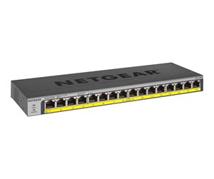 Switch/splitter - Netgear GS116PP 16-Port Gigabit Ethernet High-Power Unmanaged PoE+ Switch with FlexPoE (183W) - GS116PP-100EUS