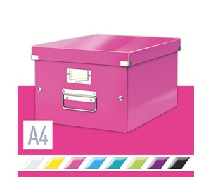 Arkivering & Oppbevaring - Leitz Oppbevaringsboks Click & Store  WOW Medium Rosa - 60440023