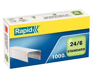 Hullemaskin & Stiftemaskin - Rapid Heftestift  Standard 24/6 Galv 1000 - 24855600