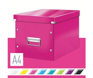 Arkivering & Oppbevaring - Leitz Oppbevaringsboks Click & Store Kube  WOW Large Rosa - 61080023