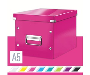 Arkivering & Oppbevaring - Leitz Oppbevaringsboks Click & Store Kube  WOW Medium Rosa - 61090023