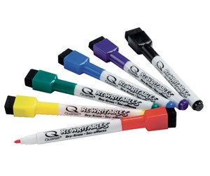 Skrive- & Tegneverktøy - Nobo Quartet ReWritables - Marker - Black, Red, Blue, Green, Yellow, Purple (Pack of 6) - 1903792