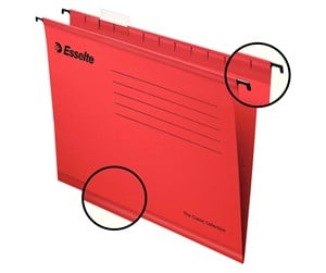 Arkivering & Oppbevaring - Esselte Hengemappe  Classic Folio Pakke/25 Rød - 90336