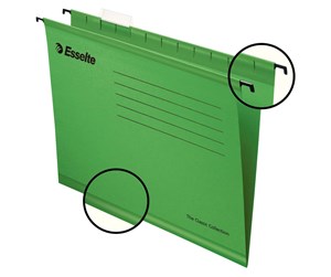 Arkivering & Oppbevaring - Esselte Hengemappe  Classic Folio Pakke/25 Grønn - 90337