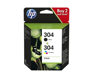 Printertilbehør blekk/toner - HP 304 / 3JB05AE 2-Pack Black and Color Ink - Blekkpatron Fargebasert tricolor - 3JB05AE