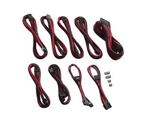 Strømkabel (intern) - CableMod PRO ModMesh C-Series AXi/HXi/RM Cable Kit - Black/Red - CM-PCSI-FKIT-NKKR-R