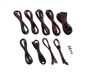 Strømkabel (intern) - CableMod PRO ModMesh C-Series RMi/RMx Cable Kit - Black/Blood Red - CM-PCSR-FKIT-NKKBR-R