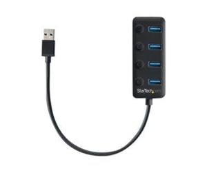 USB-hub - StarTech.com USB 3.0 Hub 4-port USB-hub - USB 3.0 - 4 porter - Svart - HB30A4AIB